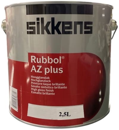 Sikkens Rubbol AZ Plus - Solventgedragen Hoogglans Lak voor hout en diverse ondergronden - Buiten - 2.50 L - RAL 9010 Pure White ( gebrokenwit)