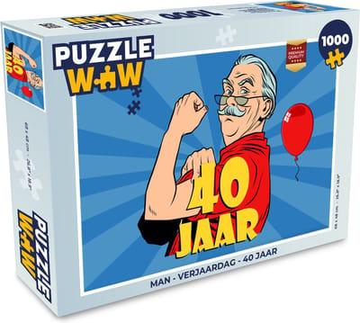Puzzel Man - Verjaardag - 40 jaar - Legpuzzel - Puzzel 1000 stukjes volwassenen