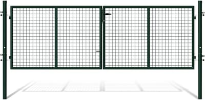 Tuinpoort Dubbel - Hekwerk Poort - Perceel Afbakenen - Dubbele Corrosiebescherming - 300x100 cm - Groen