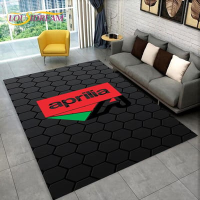 HD Aprilia Racing Motorfiets Logo Tapijt Vloerkleed voor Thuis Woonkamer Slaapkamer Bank Deurmat Decor, kinderkamer Vloerkleed Antislip Vloermat 3D 70x100cm
