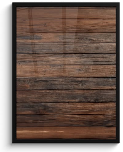 Poster in lijst - Fotolijst 50x70 cm - Posters - Houten plankpatroon - Warmte - Natuurlijk - Posterlijst zwart - Decoratie - Wanddecoratie woonkamer - Muurdecoratie slaapkamer