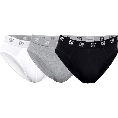 CR7 Heren slip 3-pack effen zwart/wit/grijs