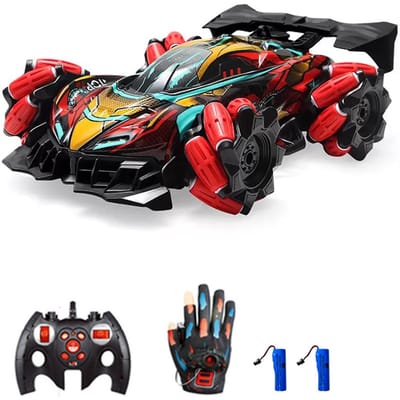 Afstandsbediening Spray Car Afstandsbediening Stunt Car 2,4GHz met Functie Cool Lights Music Side Drift 2 controller-2 battery