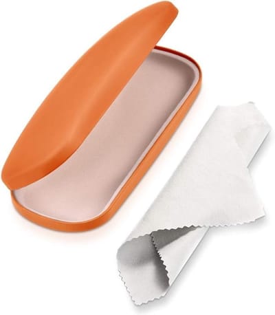 Bril etui universeel - hard case - oranje - geschikt voor kleine en middelgrote brillen - ShopVlot