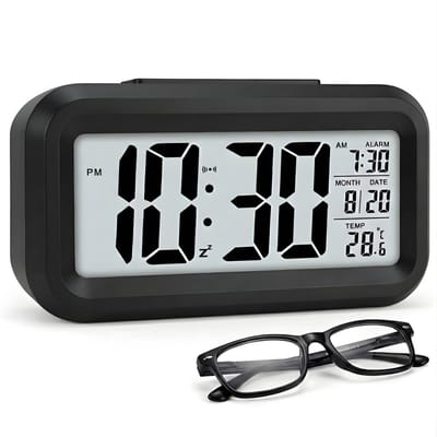 Lomera Digitale Wekker - Alarmklok - Wekker Zwart - Wekker Grote Cijfers - Wekker met Kalender - Wekker met Temperatuur - Wekker met Snooze