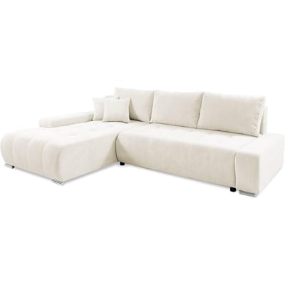 Hoekbank Olivia links ribstof met slaapfunctie | NADUVI Collection