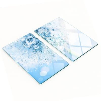 Multifunctionele decoratieve glazen keukenplanken met paardenbloemmotief, 2x30x52 cm