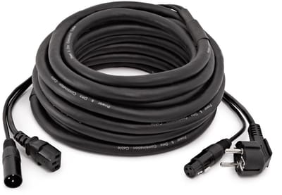 XLR en EU IEC Combinatiekabel van Gear4music, 20m