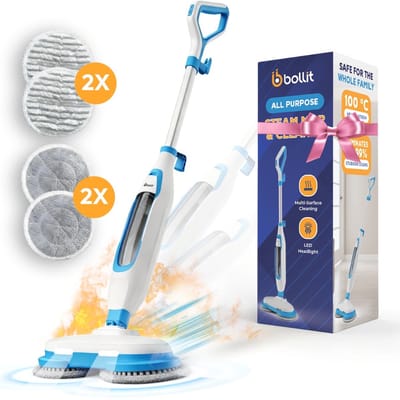 BOLLIT Elektrische Dweil & Stoomdweil 1500W - Dweilapparaat & Vloerreiniger - Stoomreiniger - Dweilsysteem - Elektrische Mop - Houten Vloer, Laminaat & Tegels