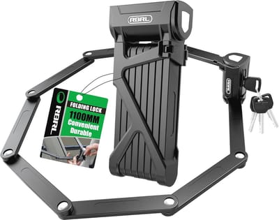 Vouwslot 590 - 110 cm Opvouwbaar Fietsslot met Hoog Veiligheidsniveau 20 - Zwart
