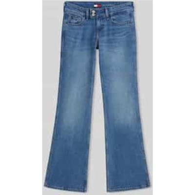 Wide leg jeans van katoenmix