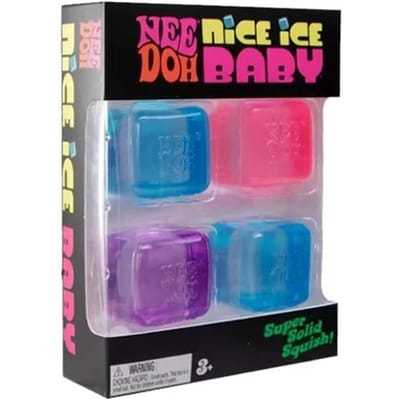 4 Pak NeeDoh Nice Ice Baby Teenie Squishy IJsblokje Speeltjes Cool Cats Set Super Zacht Knijp Stressverlichting Fidget Speeltjes ADHD Sensorisch