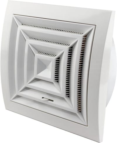 Ventilatierooster Rond met Lamellen en Insectenhor - Ø 125 mm - Afvoerlucht Rooster voor Garage en Ventilatie