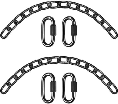 Dailygoods- Hangende Kettingen - 2 Stuks Zware Roestvrij Stalen Kettingen - 4 Karabijnhaken - Voor Hangmatstoelen/Schommels - 1000 lbs Capaciteit - Verstelbare Lengte - Schommelkettingen