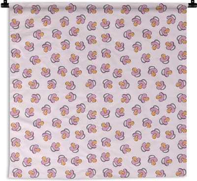 Wandkleed - Wanddoek - Speen - Patronen - Roze - 180x180 cm - Wandtapijt