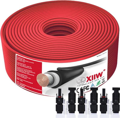 Zonnkabel Verlengsnoer - PV Kabel Solar Uitbreiding - Energie Opwekken - IP67 Waterdicht - 50 meter - Rood