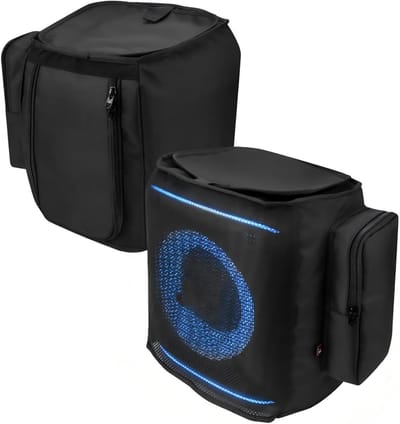 Draagbare Speaker Beschermhoes voor PartyBox Encore 2/2 Essential - Ademend Mesh, Stofhoes met Opbergtas voor Microfoons en Accessoires, Ideaal voor Buitenactiviteiten