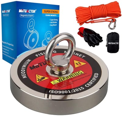 Krachtige Neodymium Magneet - Sterke Trekmagneet - Objecten Berging - 510 kg Verticale Kracht - 97 mm Diameter - Zilverkleurig