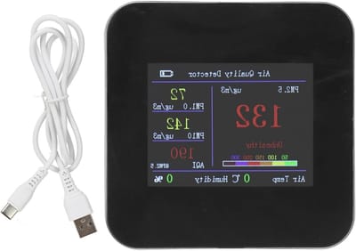 Luchtkwaliteitsmonitor - CO2 meter - Gezond Binnenklimaat - Realtime Meting - Compact Draagbaar - Wit