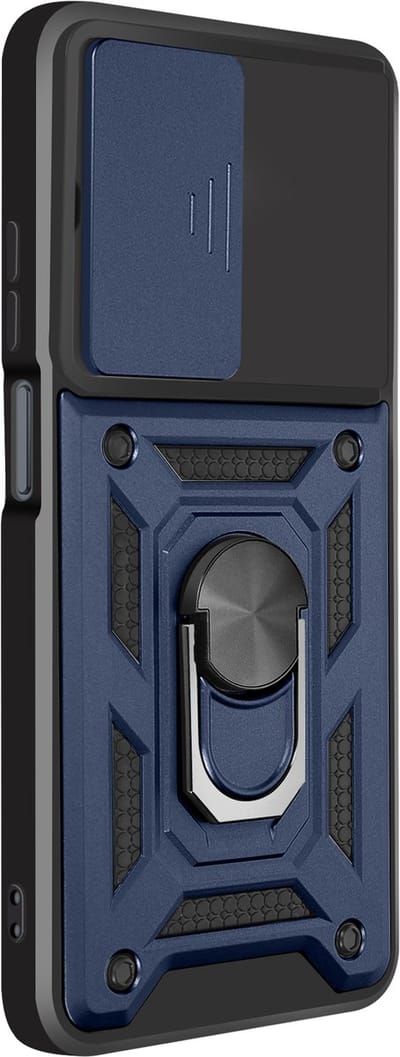 Mayaxess, Hoesje geschikt voor Redmi 15C - MIL-STD 810G & Camera Schuif, Nachtblauw