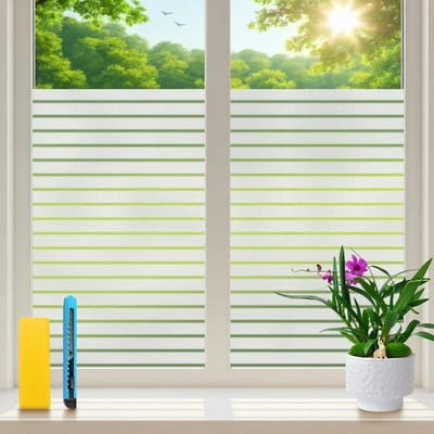 Raamfolie privacy film 75 x 120 cm - melkglas patroon - statisch hechtend - bescherming tegen UV-straling - ShopVlot
