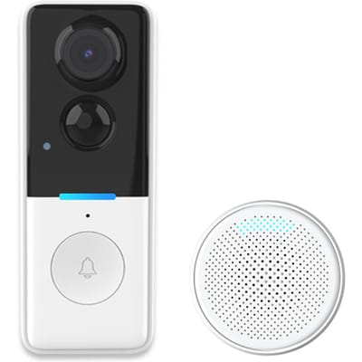 Slimme Deurbel Deurcamera TY App Bediening Infrarood Nachtzicht Oplaadbaar Video Intercom Deurbel Twee-weg Intercom wit