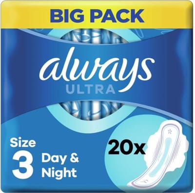 Always Ultra Day & Night - Maandverband - Met Vleugels - Duo Verpakking - 20 Maandverbandjes