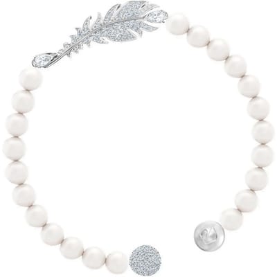 Swarovski Nice Parel Veer Armband Damesarmband Parelwit 5515034 Box (Random Color),M white