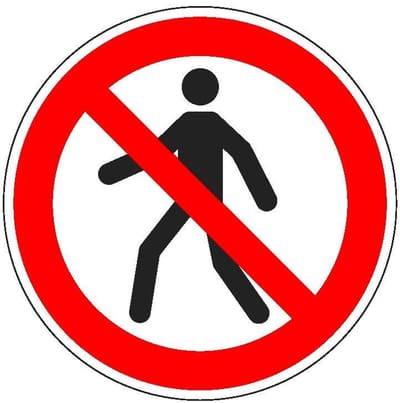 Verboden voor voetgangers bord, kunststof, P004 100 mm