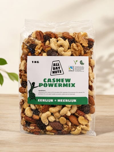 All Day Nuts Cashew Power Mix 1kg – Studentenhaver Notenmix – Ongebrand & Ongezouten (PM 1000)