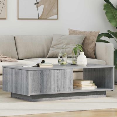 vidaXL - Salontafel - Grijs - Sonoma - 95 - x - 55 - x - 31 - cm - Bewerkt - hout