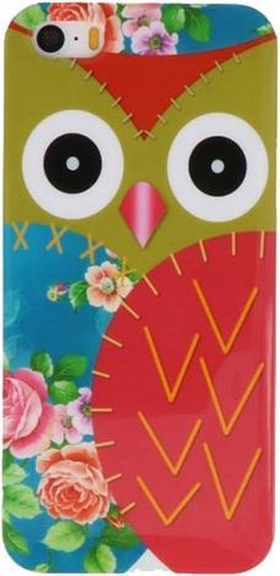 Rood Uil Hard case cover hoesje voor Apple iPhone 5/5s
