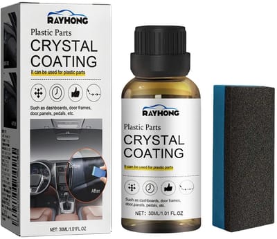 Plastic Restorer Crystal Coating 30ML – Kunststof Hersteller Auto Interieur & Exterieur – Dashboard Renovatie – Kunststof Coating met Applicatiespons