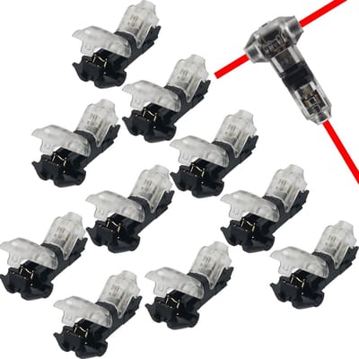 Set van 10 T-Type Draadconnectoren Laagspanning | Snel & Veilig Installeren Zonder Strippen