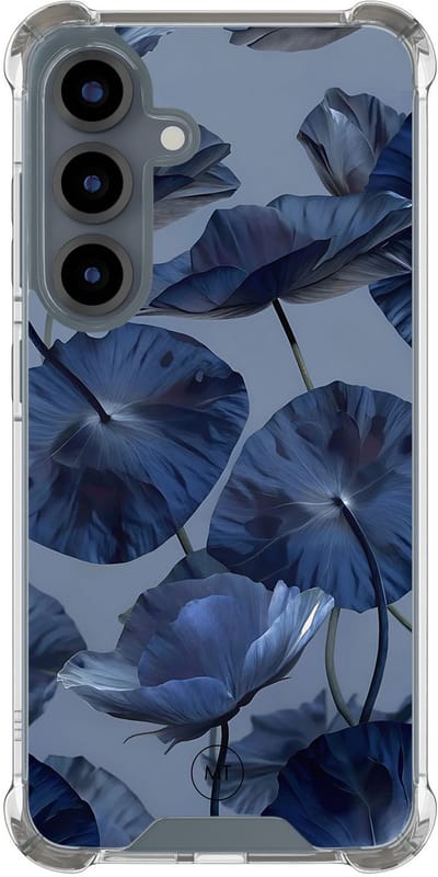 Hoesje (shockproof) geschikt voor Samsung Galaxy S25 - Dusky blooms - Extra sterke case - TPU/polycarbonaat - Bloemen - Paars, Transparant
