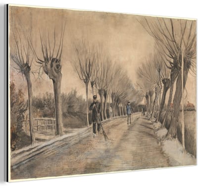 Aluminium schilderij 180x120 cm - Wanddecoratie metaal - Weg in Etten - Vincent van Gogh - Metalen muurdecoratie woonkamer - Decoratie industrieel - Foto op dibond - Industriële accessoires slaapkamer