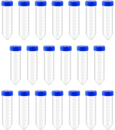 Dailygoods- Reageerbuisjes 50 ml - 20 Stuks - Kunststof - Schroefsluitingen - Centrifugeerbuizen - Laboratoriumtests - Bestand tegen lage temperaturen - Centrifugebuis