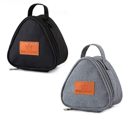 Set van 2 driehoekige lunchtassen, herbruikbare opbergtas, kleine lunchtas, thermotas, lunchtas, geschikt voor reizen - ShopVlot