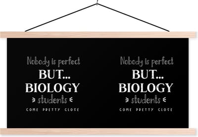 Posterhanger incl. Poster 120x60 cm - Schoolplaat - Studenten - Biologie - Onderwijs - Quotes - Textielposter - Blanke latten