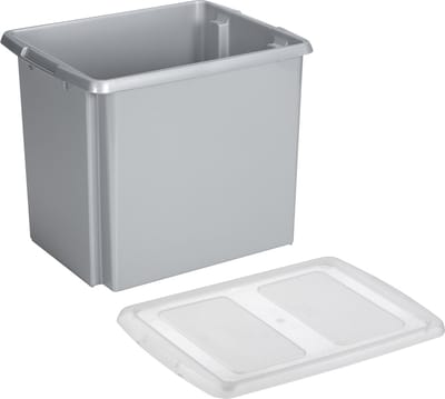 Sunware opslagbox kunststof 45 liter lichtgrijs 45 x 36 x 36 cm met deksel