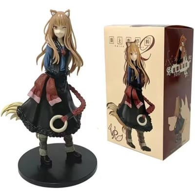 Nieuw 17cm Spice And Wolf Horo PVC Anime Actiefiguren Model Collectie Ornament Anime Cartoon Model Speelgoed Cadeau beige
