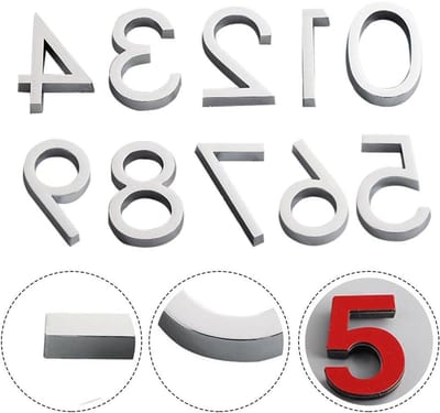 Huisnummer 3D-huisnummersticker, deurbordje, zelfklevend, voor thuis, deurnummerplaat, modern huis, hotelkamer, adrescijfers, woondecoratie, huisnummerbord (2)