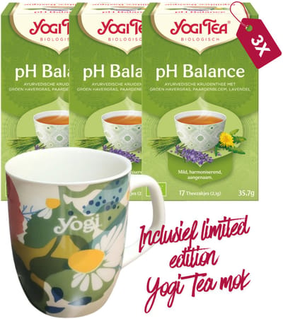 Yogi Tea PH balance Bio - 3 pakjes - inclusief limited edition Yogi Tea mok