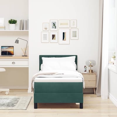 vidaXL - Boxspring - bed - met - hoofdeinde - Donkergroen - 80 - x - 200 - cm - Fluweel