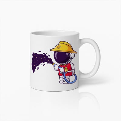 Astronaut Brandweerman Mok – Uniek Ruimteheld Koffiebeker Ontwerp