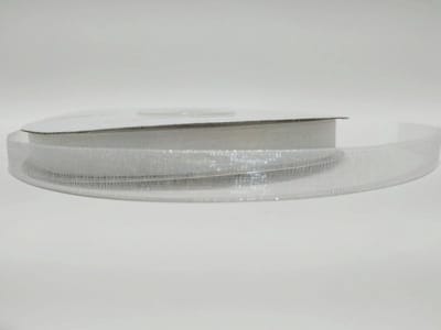 Organza lint 10 mm x 50 m - Kleur : wit