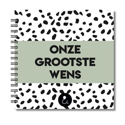 Kinderwens boek | Invulboek kinderwens | Journal zwanger worden | Mijn grootste wens | Dots Groen