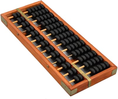 Houten Telraam - Chinese Calculator - Berekeningen Maken - Vintage Stijl - 24 cm - Bruin