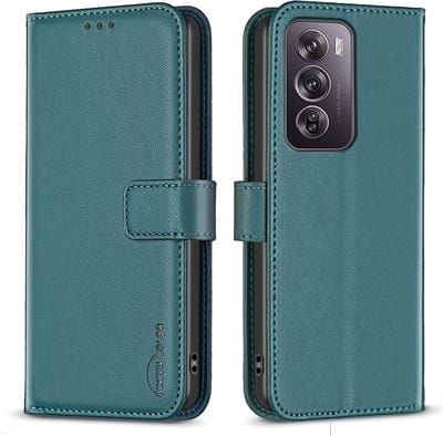 BINFEN Hoesje - Geschikt voor OPPO Reno12 Pro Hoesje - BINFEN Color Book Case - Groen