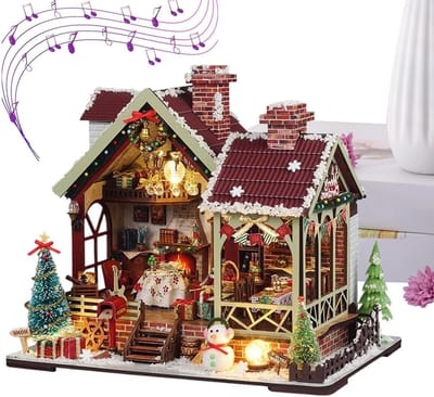 Miniatuur Huis - Boekenkast Decoratie - Hobby Huis Bouwen - Precisie Houtsnijwerk - 25 cm Breed - Enkel